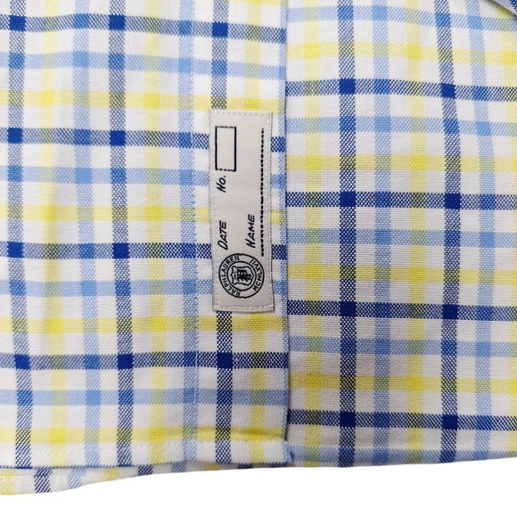 Ralph Lauren Men Sz M Classic Fit Yellow Blue Check Button-Down Shirt Flesh Pony - Picture 10 of 15